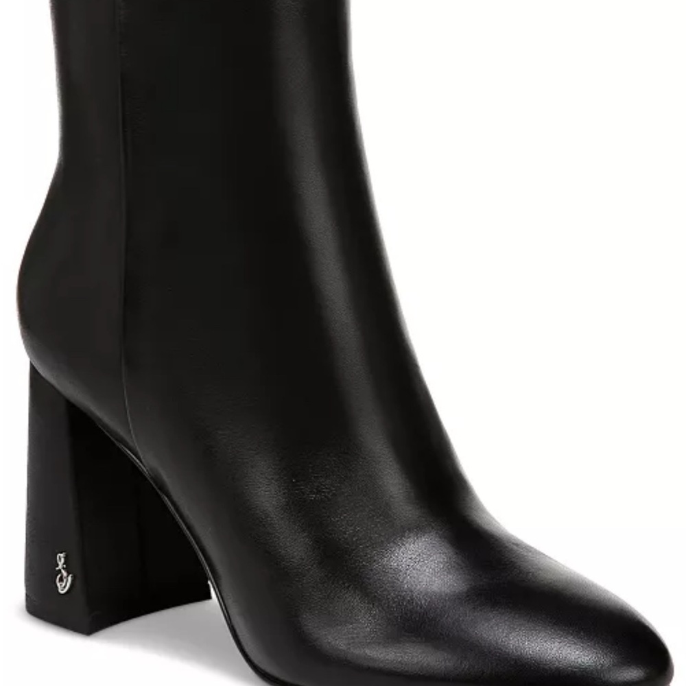 Sam Edelman Black Leather Daria Ankle Boots, Size 7.5
